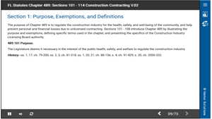 FL Statutes, Chapter 489, Sections 101 - 114: Construction Contracting [V.02]