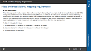 North Carolina Mapping Requirements
