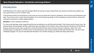 Open Channel Hydraulics I: Introduction and Energy Balance
