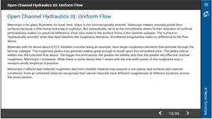 Open Channel Hydraulics III: Uniform Flow