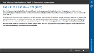 Don Wilson's Court Decisions: Block 2 - Description Interpretation