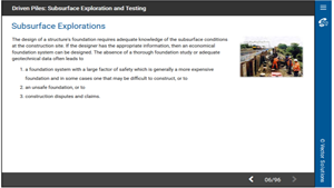 Driven Piles: Subsurface Exploration and Testing