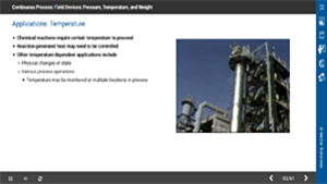 Continuous Process: Field Devices: Pressure, Temperature, and Weight