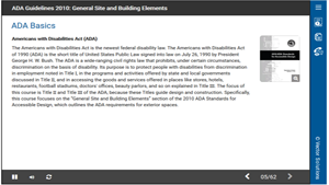 ADA Guidelines 2010: General Site and Building Elements 