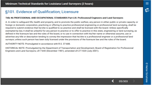 Minimum Technical Standards for Louisiana Land Surveyors (2 hours)