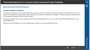 Financial Management 6 & 7: Financial Controls, Monitoring & Project Budgeting 