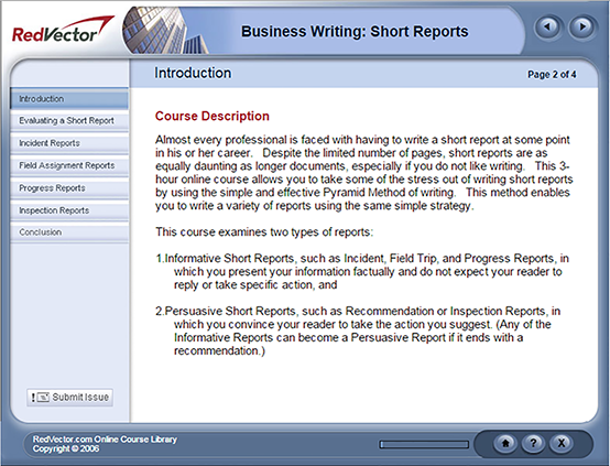 Business Writing: Short Reports