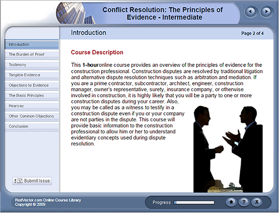 Conflict Resolution: The Principles of Evidence - Intermediate