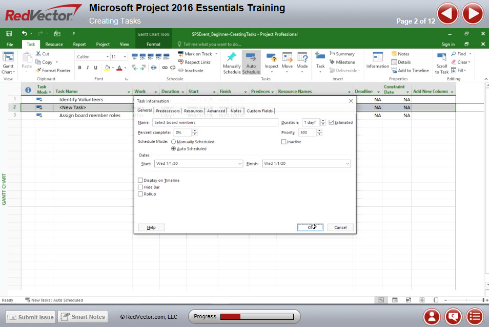 Microsoft Project 2016 Essentials Training