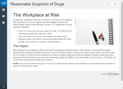 Reasonable Suspicion of Drugs for Supervisors